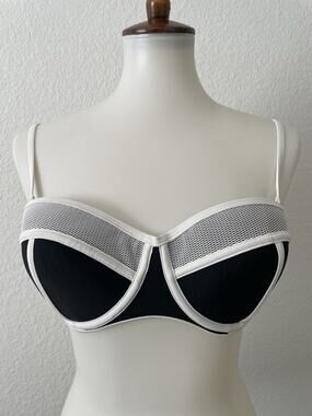 Kendall + Kylie Swim Color Block Mesh Bikini Top